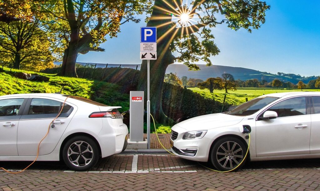 Electric cars or EV charging points